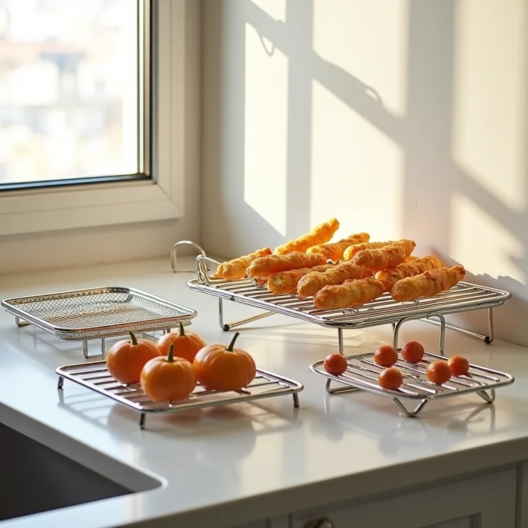 Acessórios para air fryer que otimizam o espaço e o fluxo de ar.