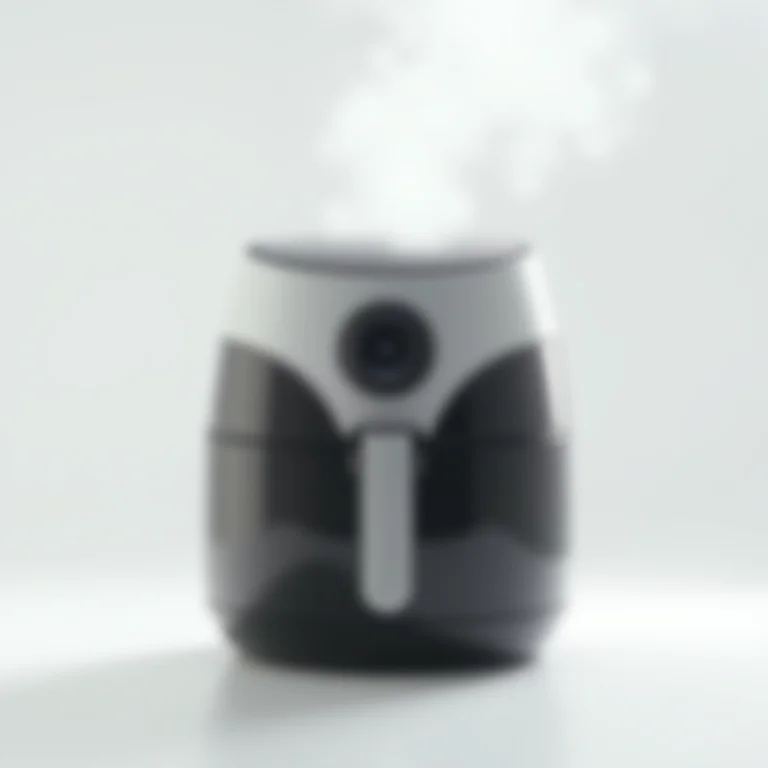 Air Fryer a Vapor moderna em fundo branco