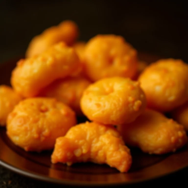 Alimentos fritos com cozimento desigual, alguns crocantes e outros pálidos.