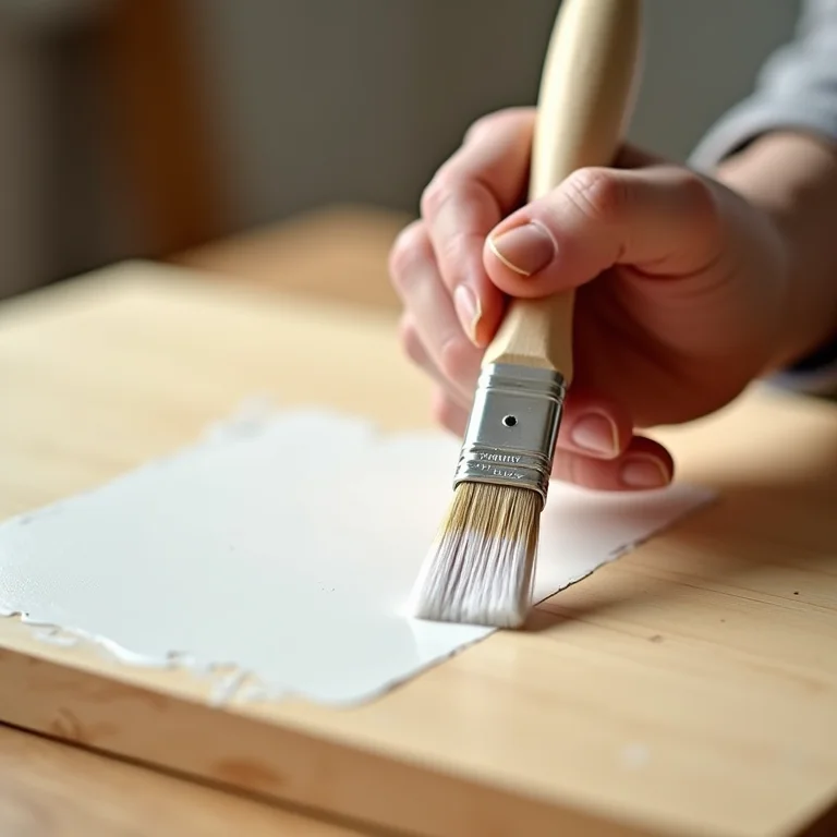 Aplicação de primer em móvel de madeira