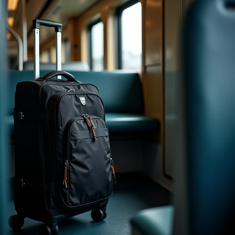 Bagagem permitida e não permitida em trens.