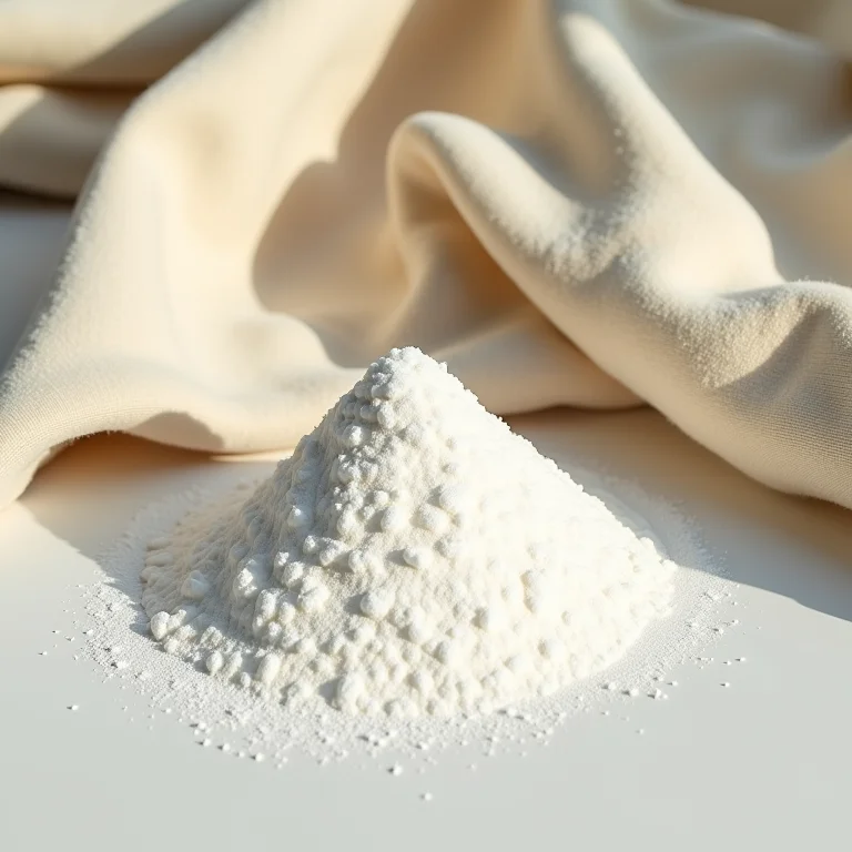 Bicarbonato de sódio ao lado de roupa com mancha de óleo