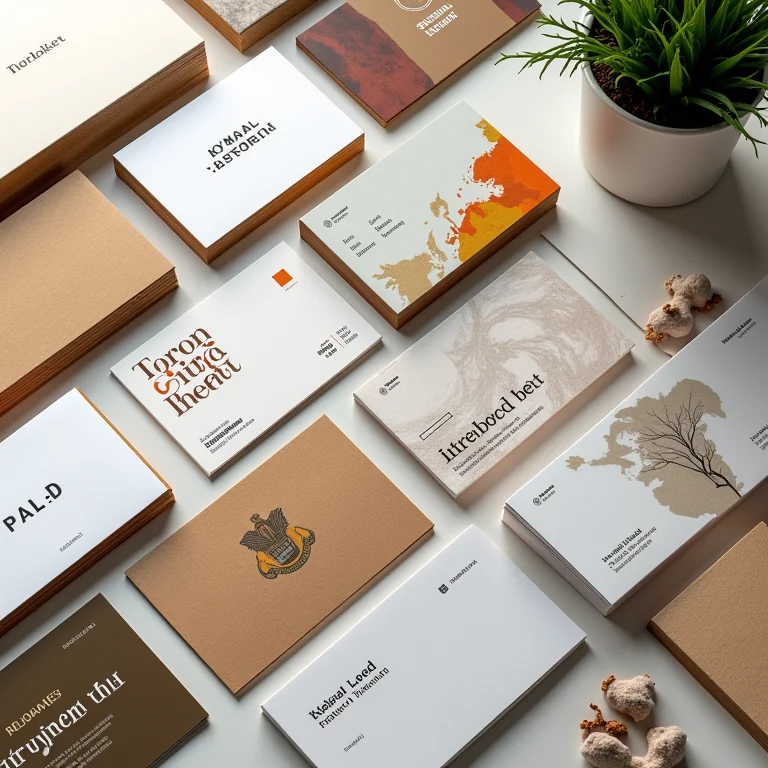 Cartões de visita representando diferentes regiões do mundo