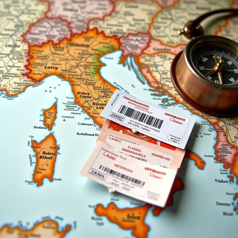 Diferentes tipos de bilhetes de trem na Itália.