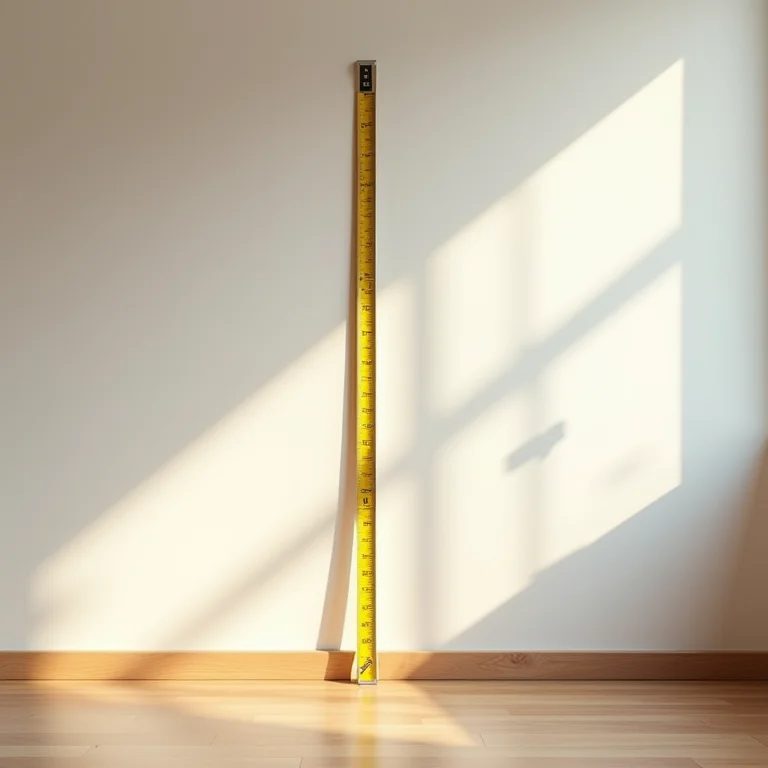 Fita métrica mostrando a distância ideal de projeção