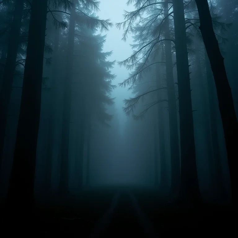 Floresta escura com névoa, representando a série Dark.