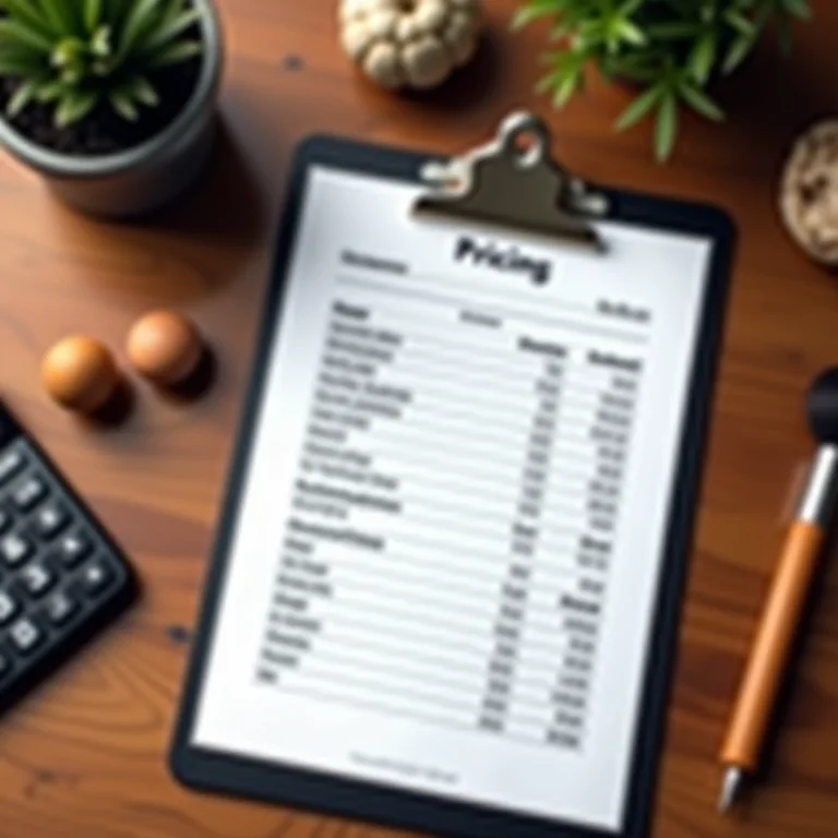 Gráfico de precificação com produtos artesanais e calculadora