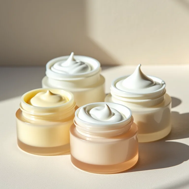 Hidratantes faciais com texturas diferentes