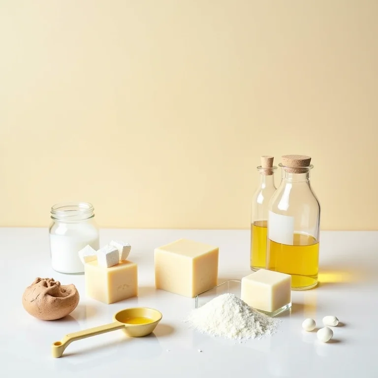 Ingredientes e ferramentas para saboaria artesanal