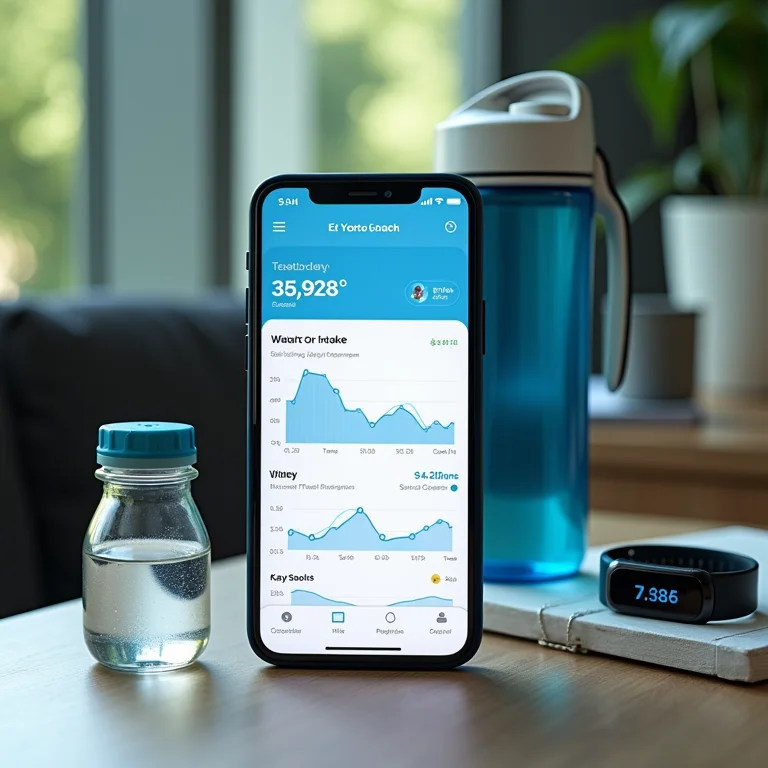Interface do aplicativo Hydro Coach em um smartphone