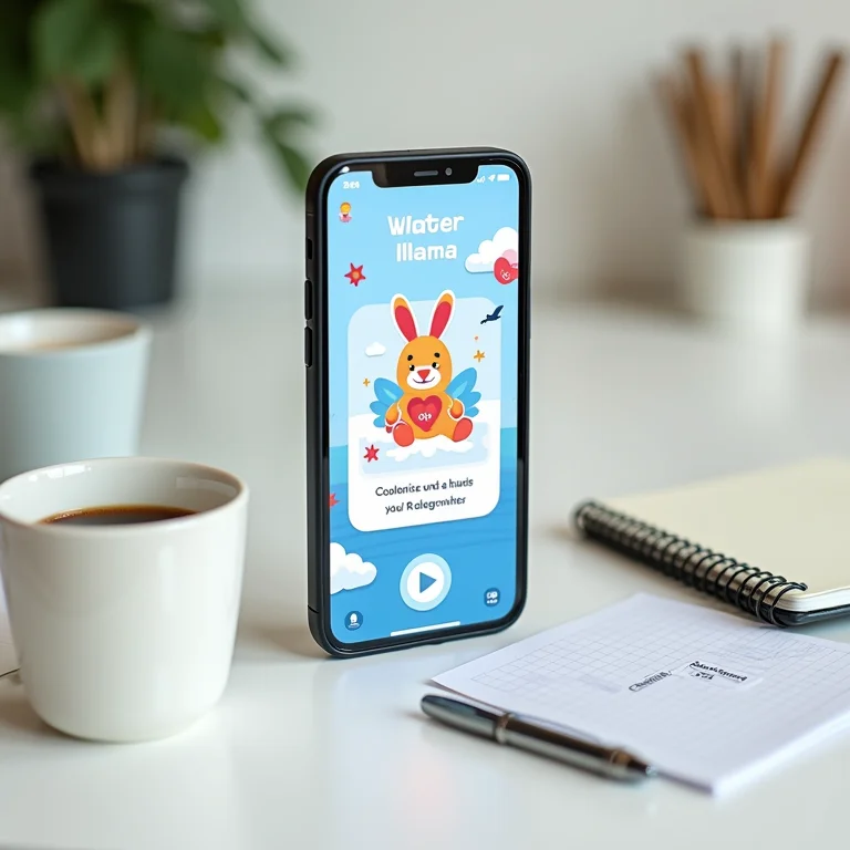 Interface do aplicativo Waterllama em um smartphone