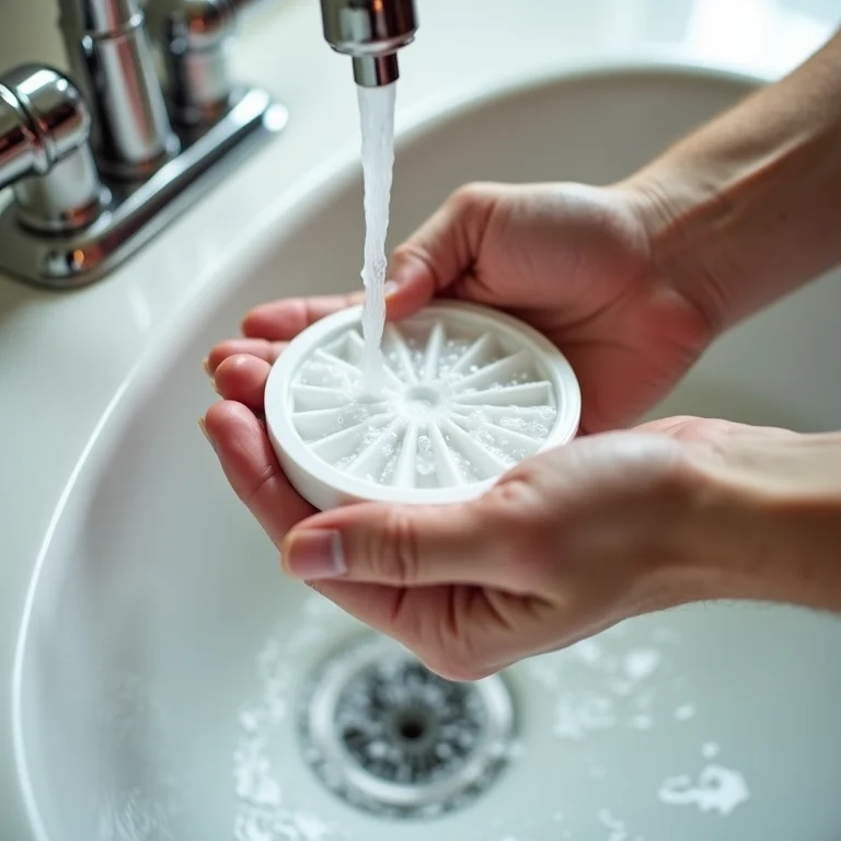 Lavando o filtro do ar condicionado com água e sabão neutro