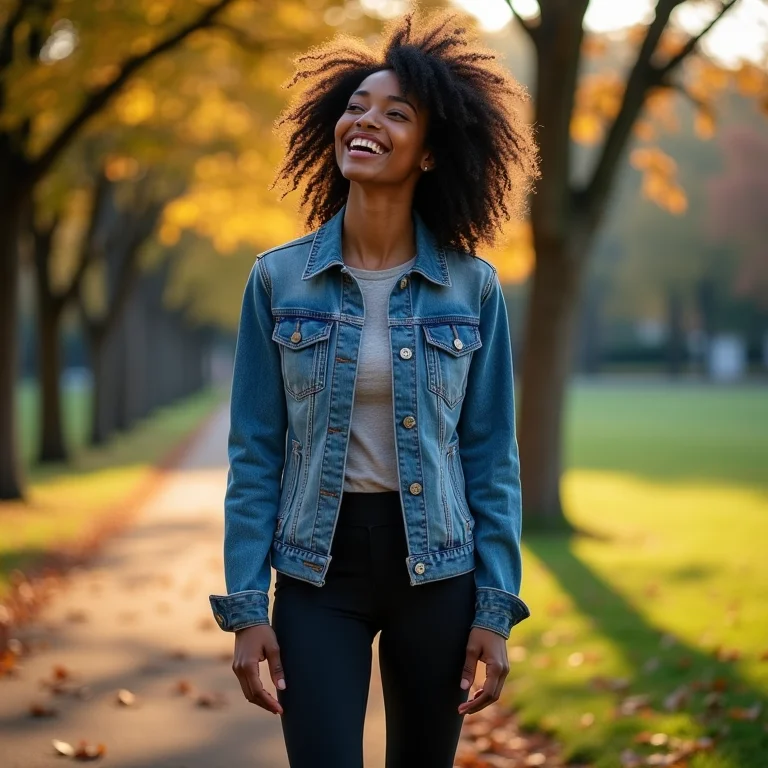 Look despojado com jaqueta jeans, bota e calça legging