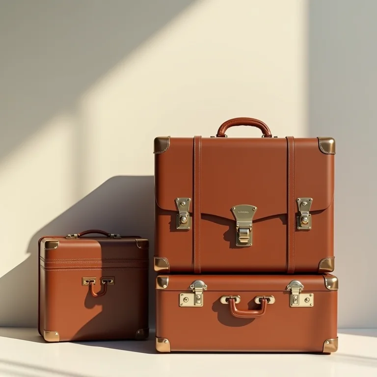 Malas vintage e acessórios de viagem, representando o transporte para a Serra Gaúcha