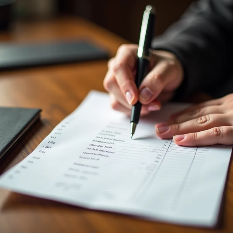 Mão anotando informações importantes em uma nota fiscal.