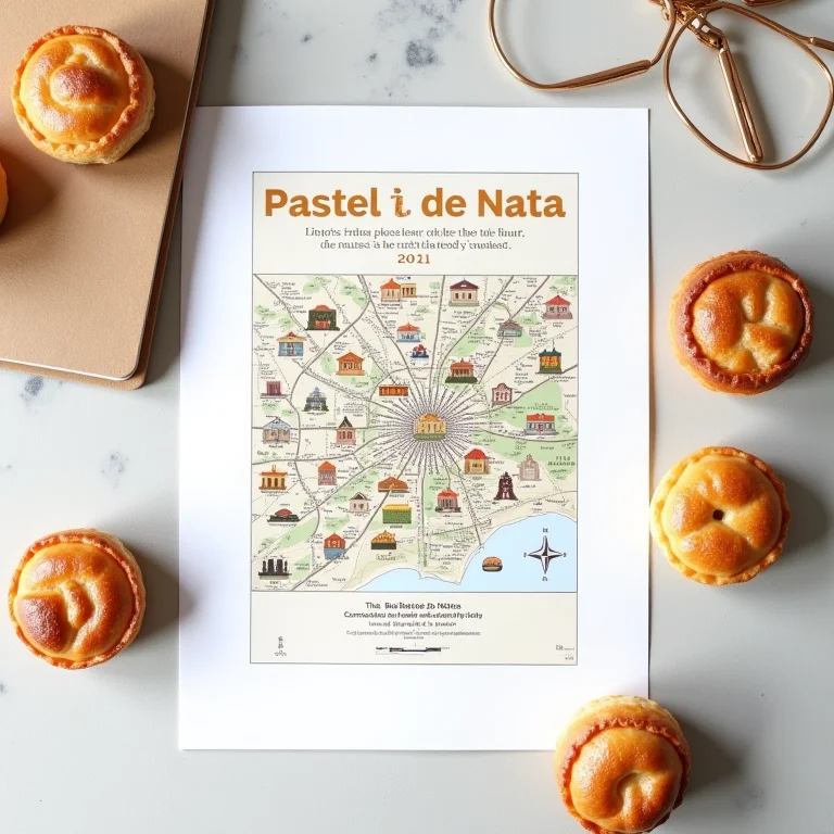 Mapa de Lisboa com as melhores pastelarias de pastel de nata.