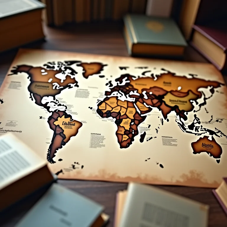 Mapa mundial com pegadas de cachorro