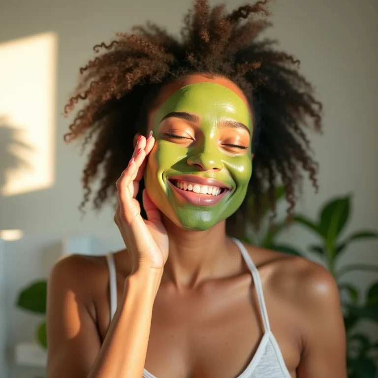 Mulher adaptando um tratamento facial caseiro