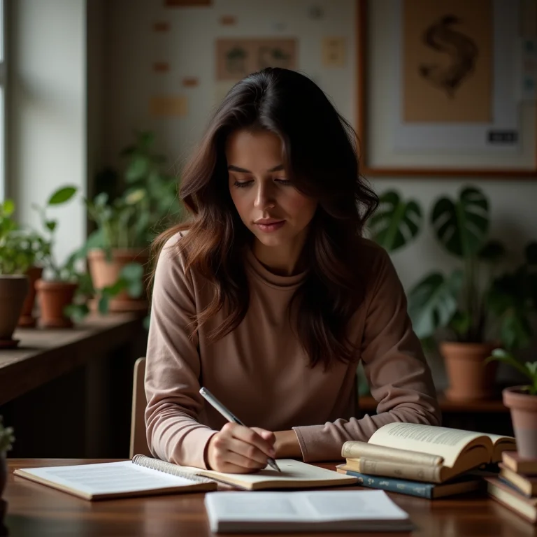 Mulher latina criando conteúdo