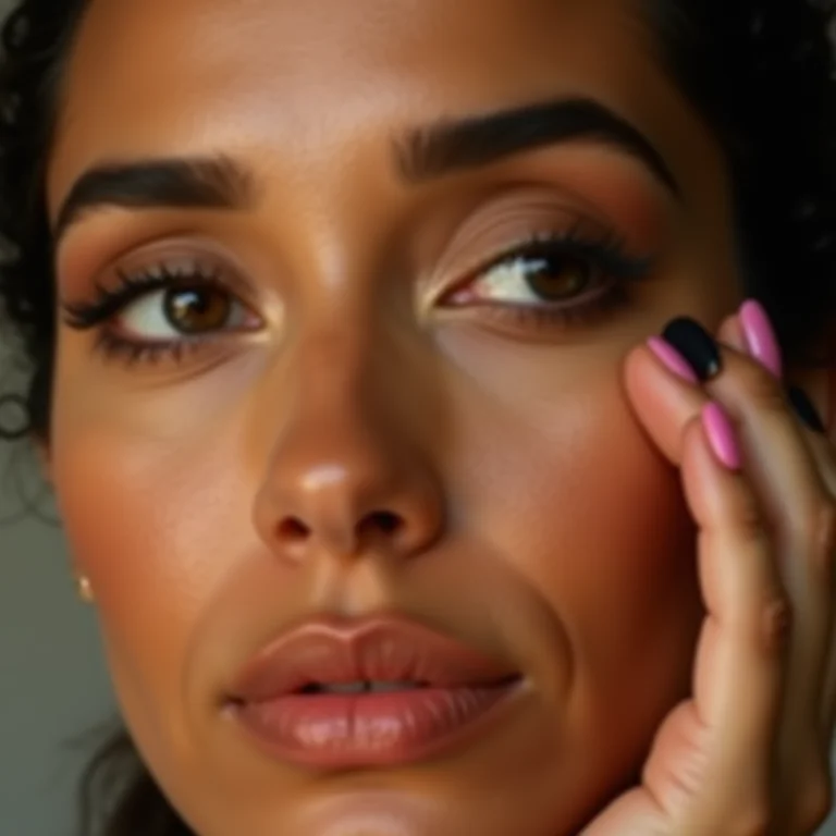 Mulher parda aplicando sombra neutra nos olhos