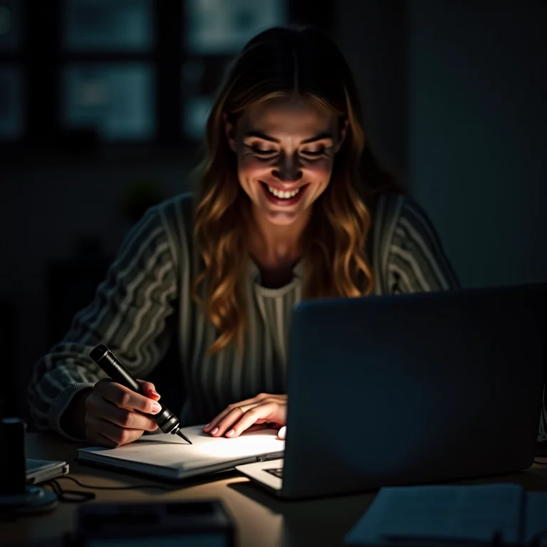 Mulher plus size verificando conexões de notebook.