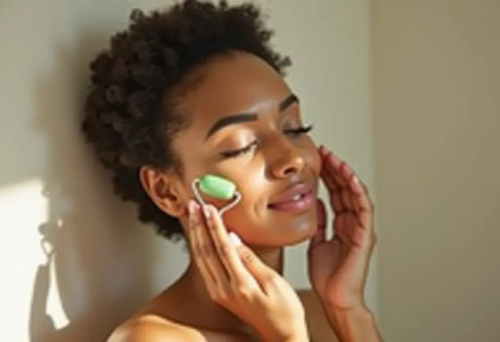 Mulher relaxando durante um spa day em casa