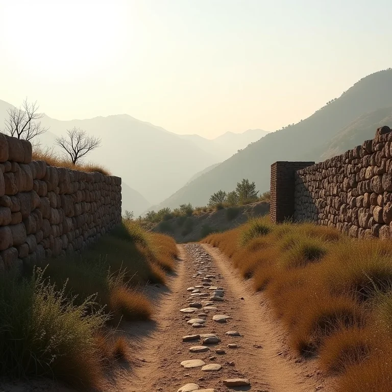 Paisagem da Serra Gaúcha com muros de pedra e natureza exuberante
