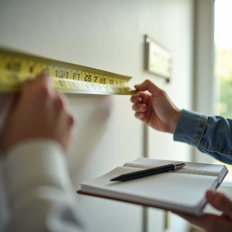 Pessoa medindo parede para instalação de projetor