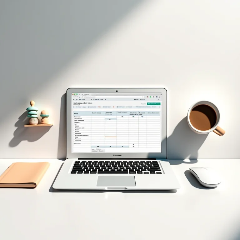 Planilha digital do sono do bebê em um laptop