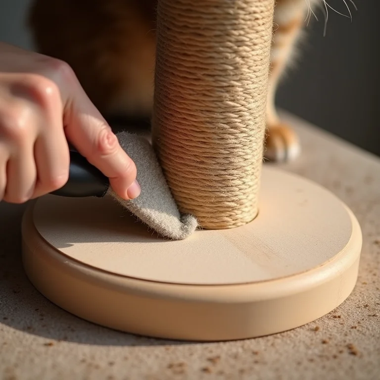 Preparando a base de madeira para o arranhador