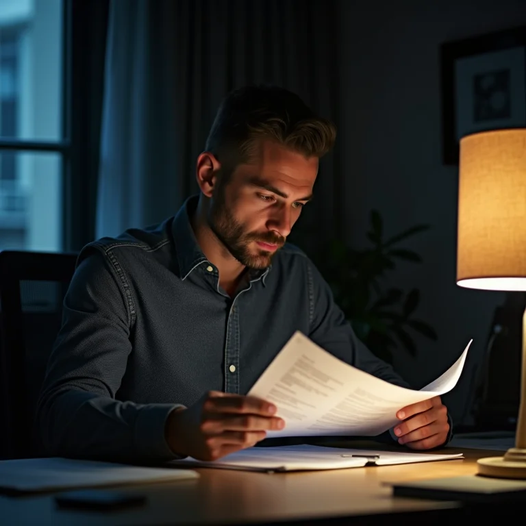 Produtor de filme revisando roteiros e orçamentos