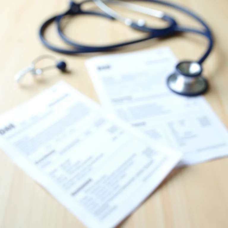 Recibos de despesas médicas organizados.