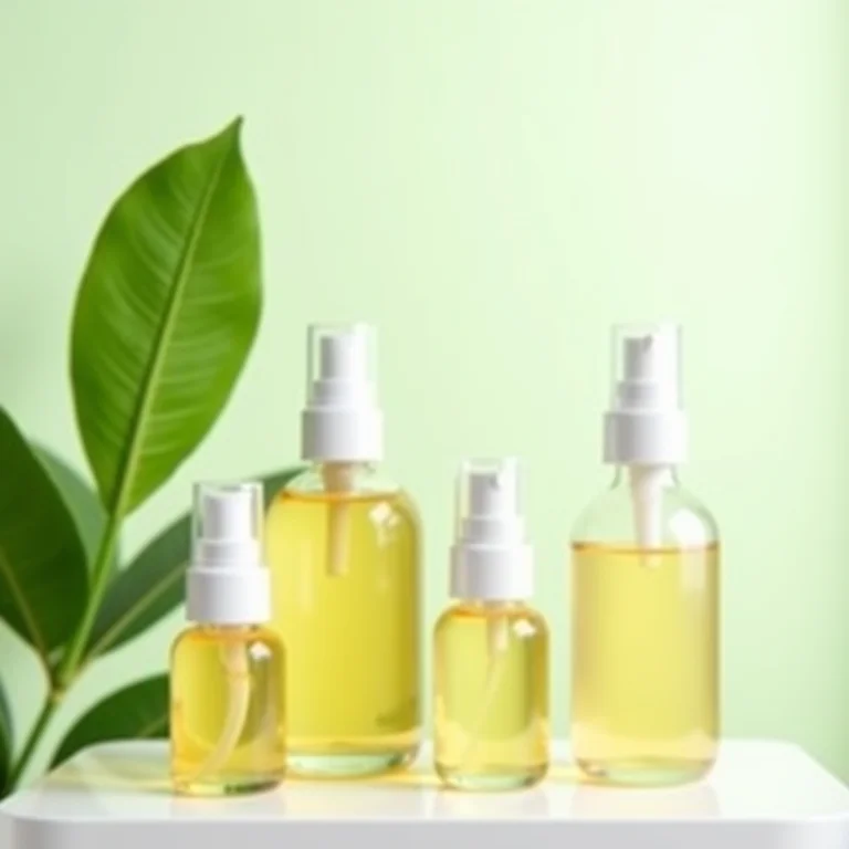 Tônicos faciais em embalagens elegantes