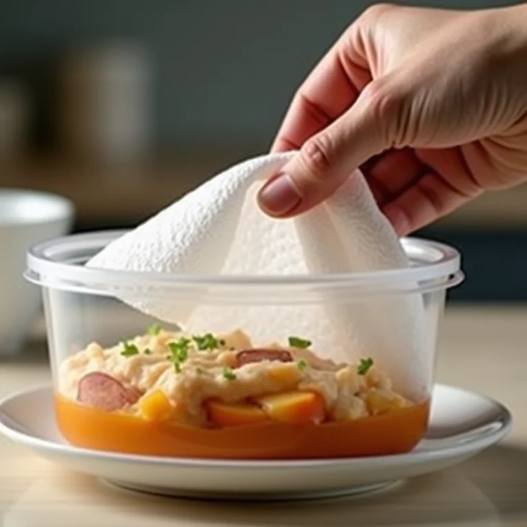 Truque do papel toalha para evitar vazamentos na marmita