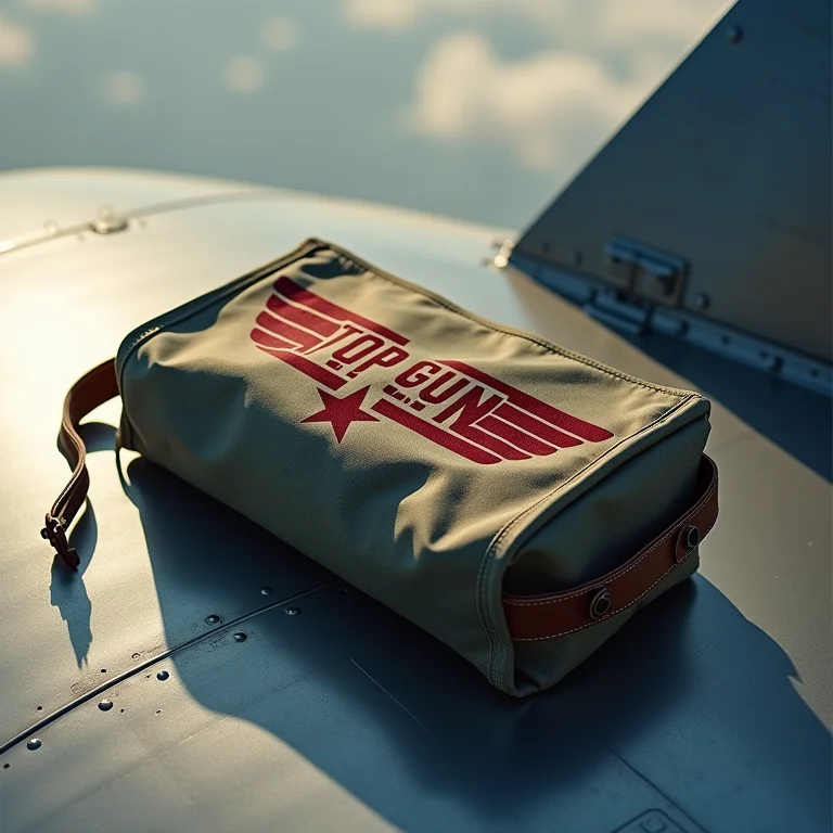 Um saco de enjoo estilizado em um avião