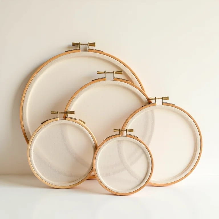 Variedade de bastidores para bordado: tamanhos e materiais