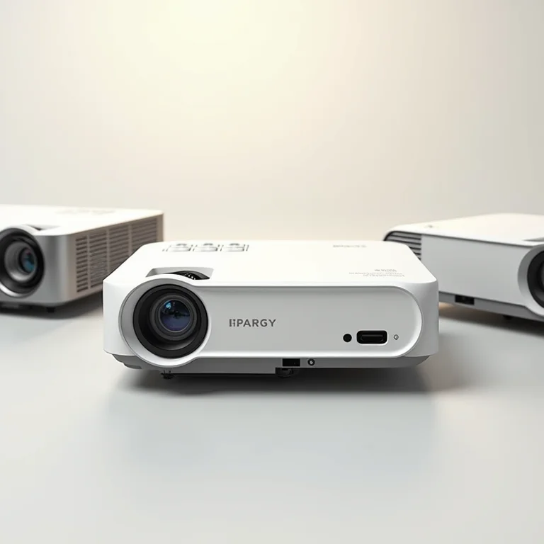 Vários modelos de projetores baratos em close