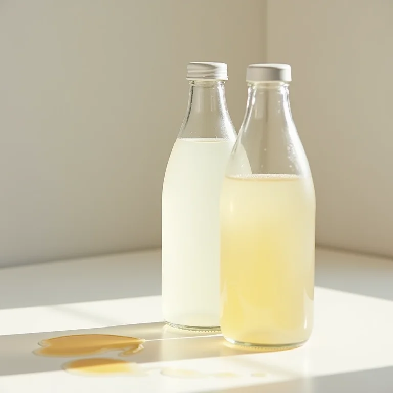 Vinagre branco ao lado de roupa com mancha de óleo