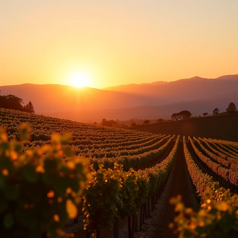 Vinhedos de Cafayate ao entardecer, exibindo o terreno único e cores vibrantes.