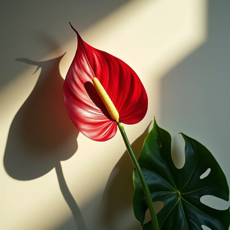 Antúrio recebendo a quantidade ideal de luz solar