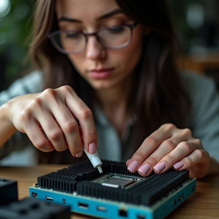 Aplicação correta de pasta térmica no processador.