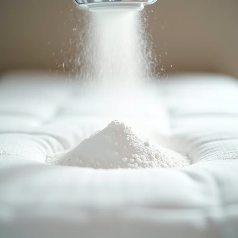 Aplicação de bicarbonato em colchão para limpeza