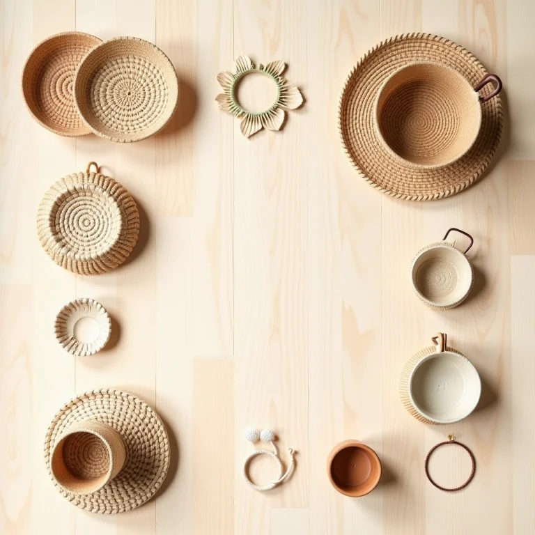 Artesanato local de Itapema em estilo flat lay