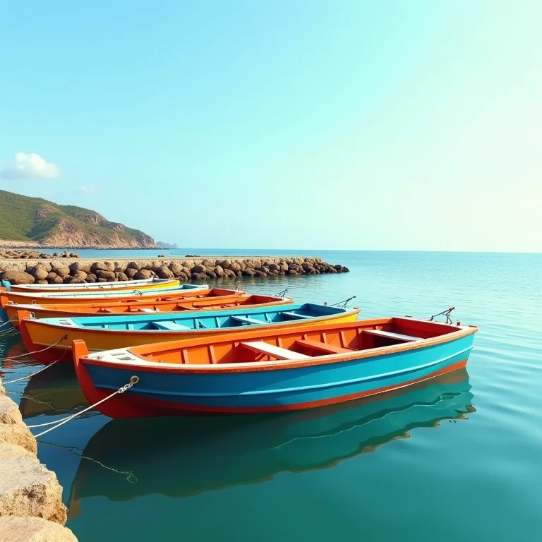 Barcos coloridos atracados em Marudá.