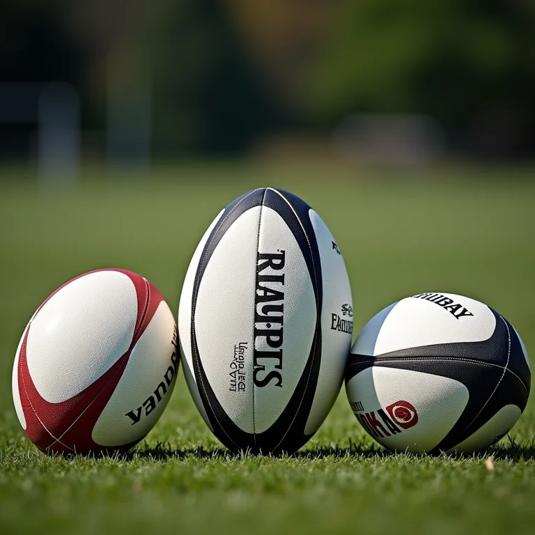 Bolas de rugby organizadas por nível de jogo.