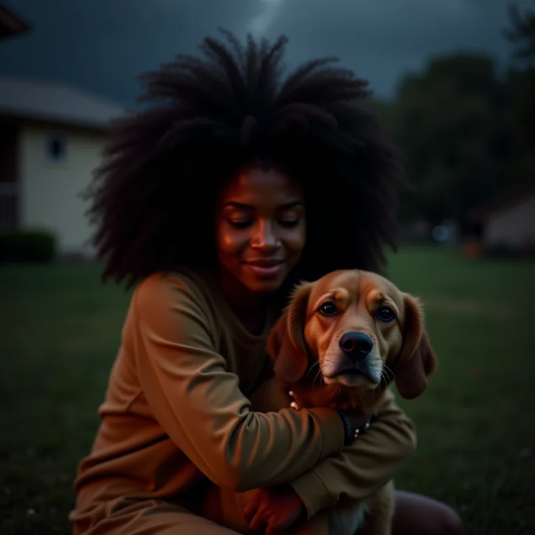 Cachorro assustado com trovões