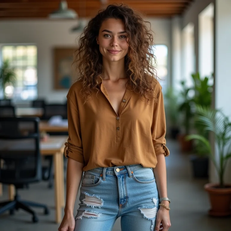 Calça rasgada no ambiente de trabalho