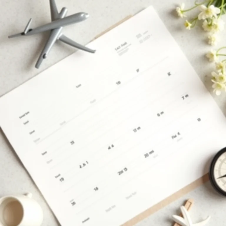 Calendário com datas flexíveis para planejar voos baratos.