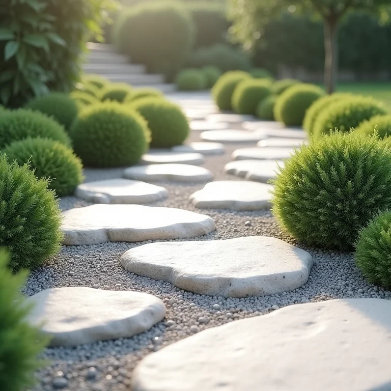 Caminho de pedras mistas com design criativo