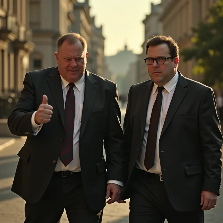 Cena do filme Hot Fuzz com Simon Pegg e Nick Frost.